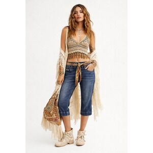 KUT from the Kloth Nicole Crop Jeans Women's Size 10 Blue Denim